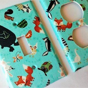 Fox Woodland Animals Light Switch Plate Cover Various Sizes Offered