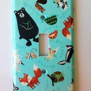 Fox Woodland Animals Light Switch Plate Cover Various Sizes Offered