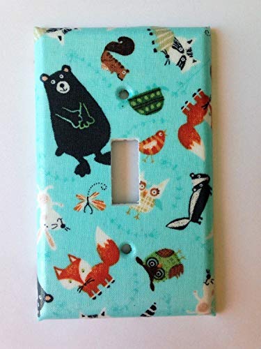 Fox Woodland Animals Light Switch Plate Cover Various Sizes Offered