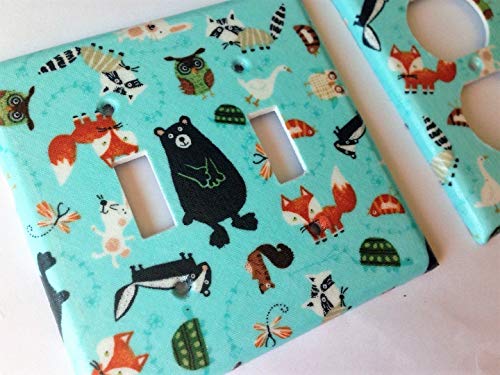 Fox Woodland Animals Light Switch Plate Cover Various Sizes Offered