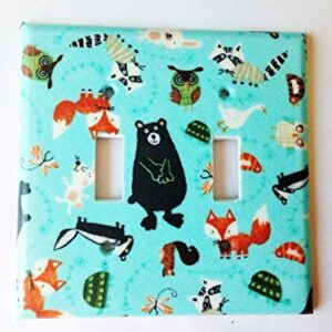 Fox Woodland Animals Light Switch Plate Cover Various Sizes Offered