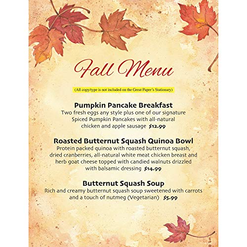 Great Papers! Fall Leaves Letterhead, Imprintable Stationery, 80 Sheets, 8.5" x 11" (2014075)