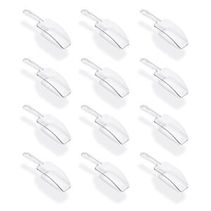 super z outlet 5.5" mini acrylic plastic kitchen scoops for weddings, candy dessert buffet, ice cream, protein powders, coffee, tea (clear)