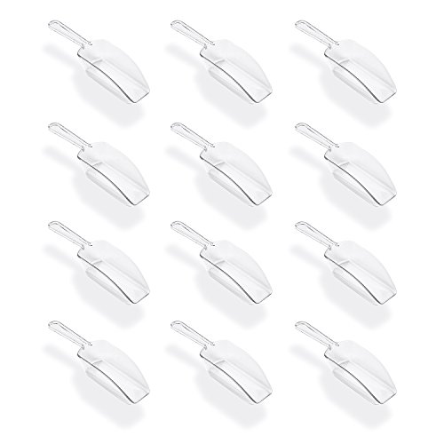 Super Z Outlet 5.5" Mini Acrylic Plastic Kitchen Scoops for Weddings, Candy Dessert Buffet, Ice Cream, Protein Powders, Coffee, Tea (Clear)