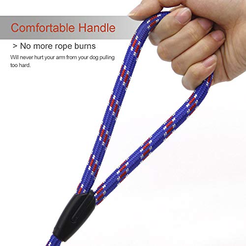 Dog Rope Leash, 5 FT Pet Slip Lead, Dog Training Leash, Standard Adjustable Pet Nylon Leash for Small Medium Dogs 10-80 lb Walking(Blue)