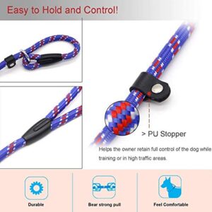 Dog Rope Leash, 5 FT Pet Slip Lead, Dog Training Leash, Standard Adjustable Pet Nylon Leash for Small Medium Dogs 10-80 lb Walking(Blue)