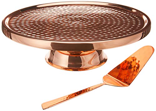 Godinger Cake Stand/Server, Copper Finish