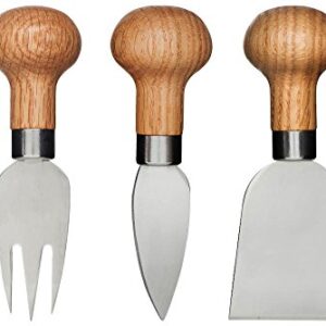 Sagaform Oak and Stainless Cheese Knife Set 3-Piece