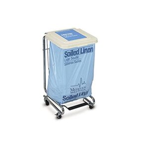 medegen 15-9100 silver hamper stand, step-on foot pedal, soiled linen, 30-33 gal capacity, 19" length x 21" width x 36" height