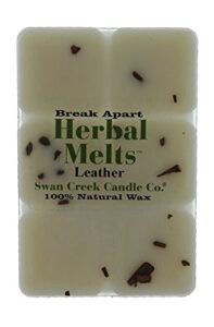 swan creek candle co herbal melts -"leather"