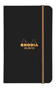 rhodia "unlimited” pocket notebook - lined 60 sheets - 3 1/2 x 5 1/2 - black cover
