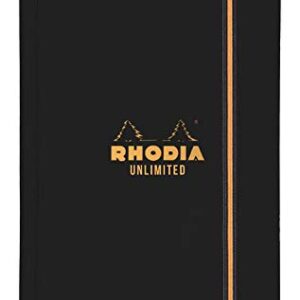 Rhodia "Unlimited” Pocket Notebook - Lined 60 sheets - 3 1/2 x 5 1/2 - Black Cover