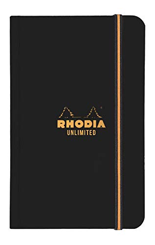 Rhodia "Unlimited” Pocket Notebook - Lined 60 sheets - 3 1/2 x 5 1/2 - Black Cover