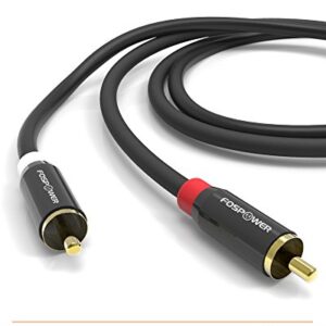 FosPower (3 Feet 2 RCA M/M Stereo Audio Cable [24K Gold Plated | Copper Core] 2RCA Male to 2RCA Male [Left/Right] Premium Sound Quality Plug