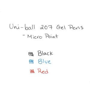 uni-ball 61256 Signo Gel 207 Roller Ball Retractable Gel Pen Blue Ink Micro Fine Dozen