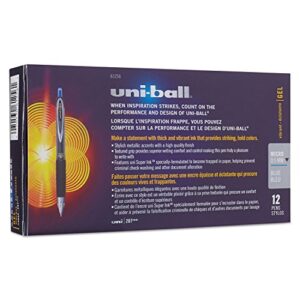 uni-ball 61256 Signo Gel 207 Roller Ball Retractable Gel Pen Blue Ink Micro Fine Dozen