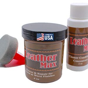 Leather Repair Kit/Leather Color Kit/Cleaner/Color Restorer/Sponge Applicator (Leather Repair) (Vinyl Repair) (Leather Dye) (Dark Brown)