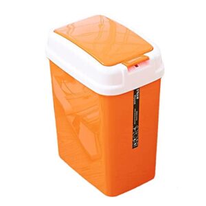 trash can bathroom with press lid creative kitchen rectangle sitting room trash bins bedroom waste container (orange)