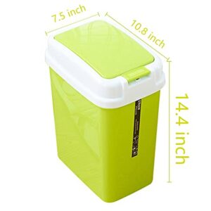 Trash Can Bathroom with Press Lid Creative Kitchen Rectangle Sitting Room Trash Bins Bedroom Waste Container (Orange)