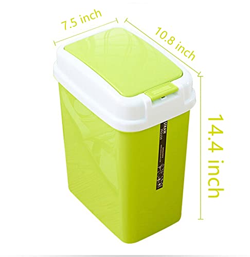 Trash Can Bathroom with Press Lid Creative Kitchen Rectangle Sitting Room Trash Bins Bedroom Waste Container (Orange)