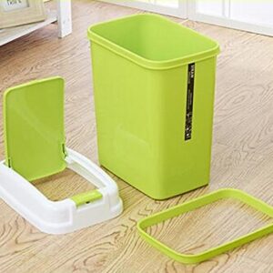 Trash Can Bathroom with Press Lid Creative Kitchen Rectangle Sitting Room Trash Bins Bedroom Waste Container (Orange)