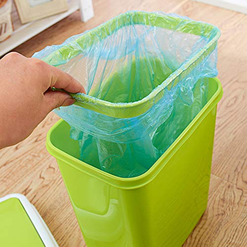 Trash Can Bathroom with Press Lid Creative Kitchen Rectangle Sitting Room Trash Bins Bedroom Waste Container (Orange)