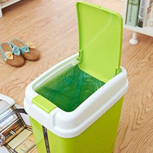 Trash Can Bathroom with Press Lid Creative Kitchen Rectangle Sitting Room Trash Bins Bedroom Waste Container (Orange)