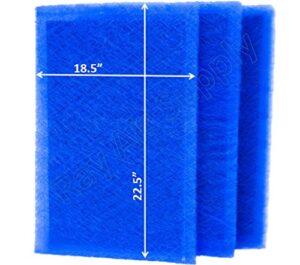 rayair supply 20x25 pristine air cleaner replacement filter pads 20x25 refills (3 pack)