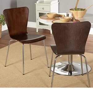 simple living pisa bentwood stackable dining kitchen chairs (set of 2) (espresso)