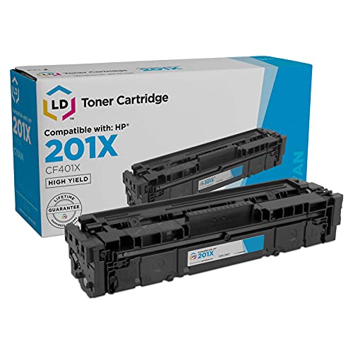 LD Compatible Toner Cartridge Replacement for HP 201X CF401X High Yield (Cyan)