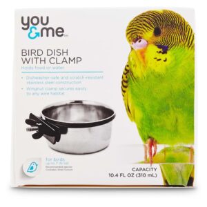 you & me stainless steel coop cup with clamp, medium
