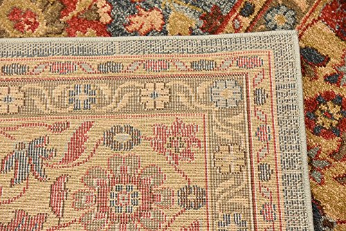 Unique Loom Edinburgh Collection Classic Oriental Traditional French Cottage Inspired Intricate Design Area Rug (6' 0 x 9' 0 Rectangular, Light Blue/ Beige)