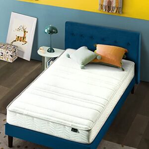 zinus 6 inch foam and springmattress / certipur-us certified foams /mattress-in-a-box, twin, white
