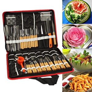 eoocvt 80pcs set portable vegetable fruit food peeling culinary kitchen carving sculpting modeling tools kit pack
