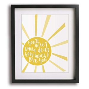 you are my sunshine inspired song lyric wall art print, music poster home decor gift for bedroom living room baby nursery