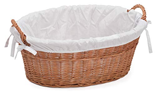 Prestige Wicker 461 Laundry Basket Lined, 60x43x23 cm, Natural