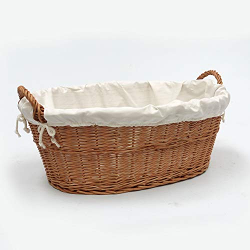 Prestige Wicker 461 Laundry Basket Lined, 60x43x23 cm, Natural