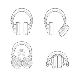 audio-technica ATH-M50x Professional Studio Monitor Headphones (Renewed)