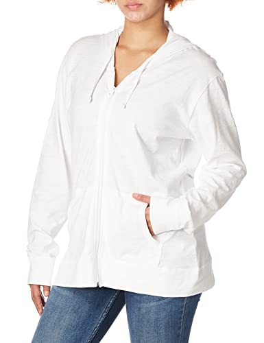 Hanes womens Slub Jersey fashion hoodies, White, X-Large US