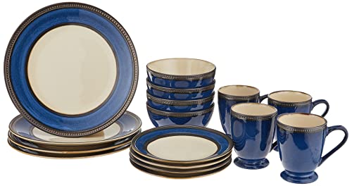 Pfaltzgraff Everyday Catalina Cobalt 16-Piece Dinnerware Set, Service for 4