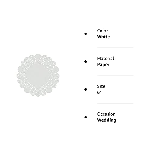 Royal 6 Inch Disposable Paper Lace Doilies, Package 1000