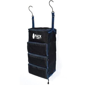 pack gear suitcase organizer | pack more in your large or carry on luggage | unpack instantly with these compression packing cubes for suitcases | hanging shelf organizer for closet (black) (carry-on)