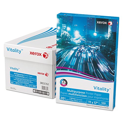 Xerox 3R03761 Vitality Multipurpose Printer Paper, 11 X 17, White, 500 Sheets/Rm