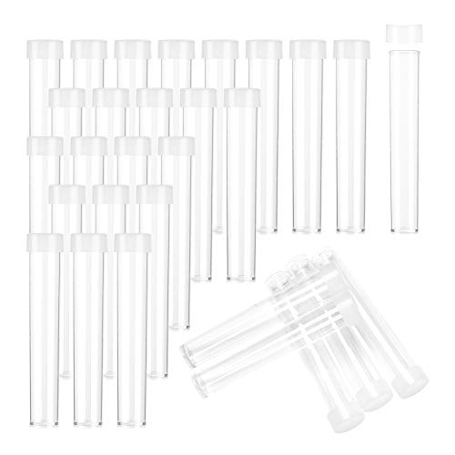 PH PandaHall 100pcs Clear Plastic Tube Bead Containers, Transparent Plastic Small Empty Storage Tubes Bead Container Set Organizers Boxes with Lid 15ml (75x13mm /2.9x0.5”)