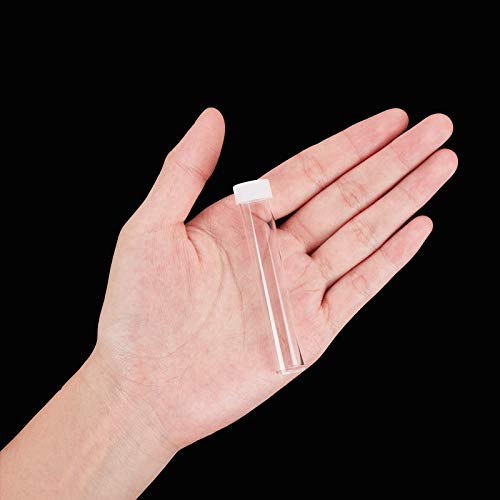 PH PandaHall 100pcs Clear Plastic Tube Bead Containers, Transparent Plastic Small Empty Storage Tubes Bead Container Set Organizers Boxes with Lid 15ml (75x13mm /2.9x0.5”)