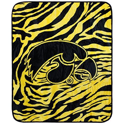 College Covers Iowa Hawkeyes Raschel Throw Blanket, 60 in by 50 in