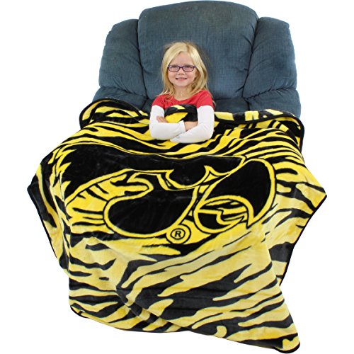 College Covers Iowa Hawkeyes Raschel Throw Blanket, 60 in by 50 in