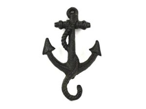 rustic black cast iron anchor hook 5 inch - anchor decoration - nautical wall hook