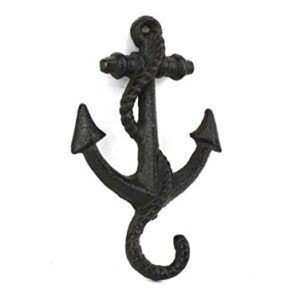 Rustic Black Cast Iron Anchor Hook 5 Inch - Anchor Decoration - Nautical Wall Hook