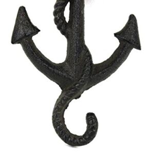 Rustic Black Cast Iron Anchor Hook 5 Inch - Anchor Decoration - Nautical Wall Hook